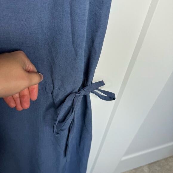 Nap Loungewear Blue Drawstring Relaxed Fit Wide Leg Jumpsuit Size Small - Picture 4 of 7
